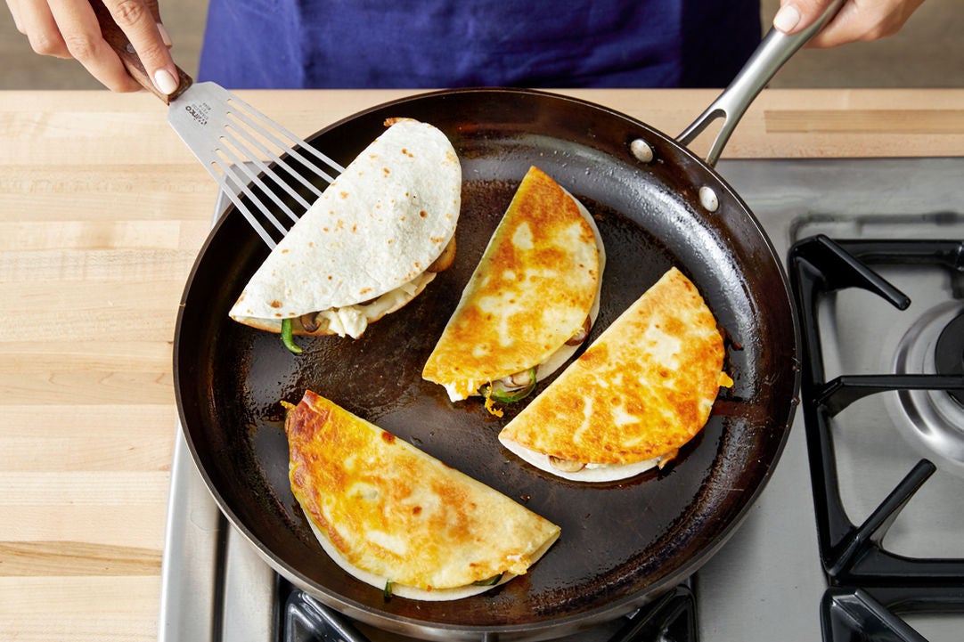 Recipe Crispy Cheese Quesadillas with Poblano Pepper & Queso Blanco