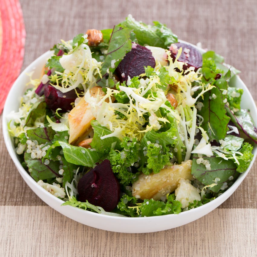 Recipe Winter Greens, Parsnip & Beet Salad with Quinoa, Almonds