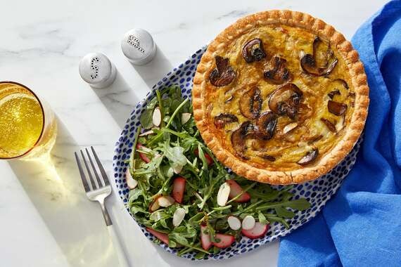 Truffle & Fontina Quiche with Arugula & Almond Salad-image