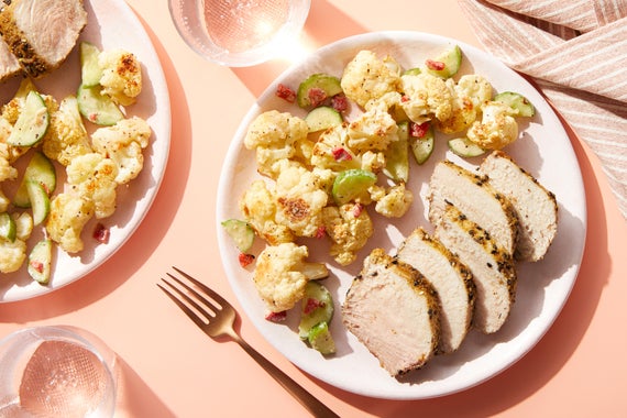 Dukkah-Crusted Pork Roast With Roasted Cauliflower & Tahini Dressing-image