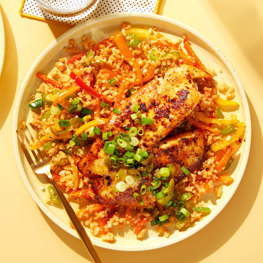 Recipe Cajun Tilapia Spicy Scallion Relish With Dirty Cauliflower Rice Blue Apron Published:8 jan '20updated:14 sep '20. cajun tilapia spicy scallion relish with dirty cauliflower rice