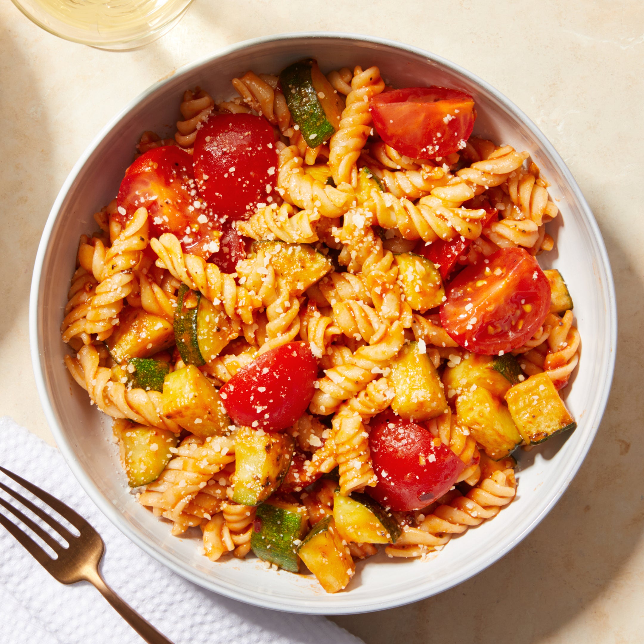 Recipe: Fresh Fusilli Pasta with Summer Vegetables - Blue Apron