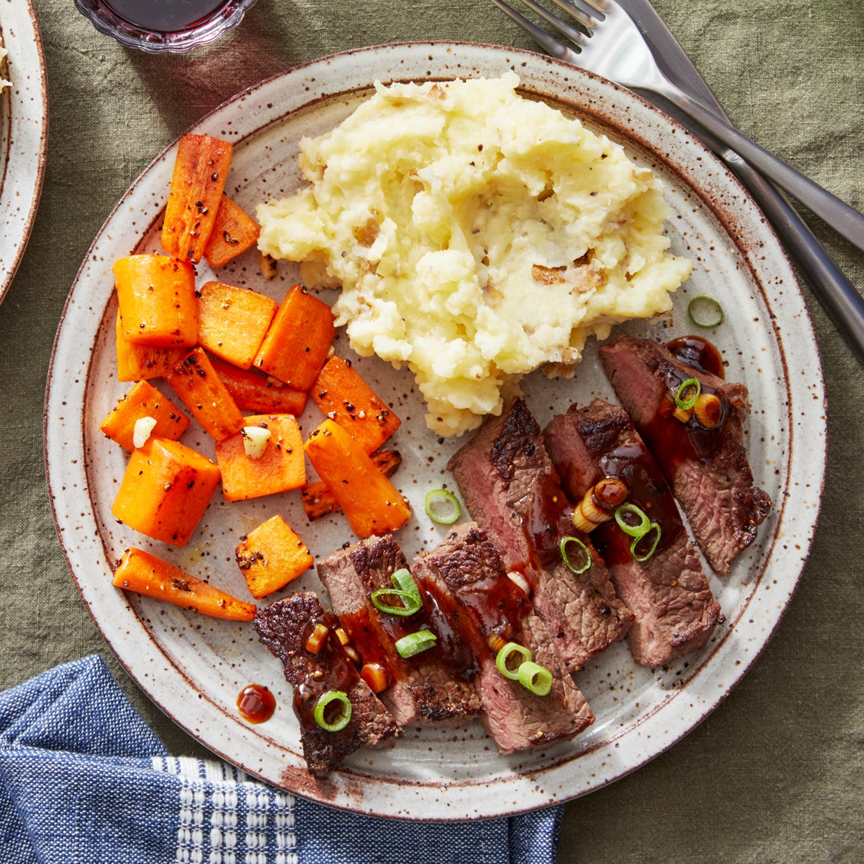 Recipe Seared Steaks & Homemade Steak Sauce with Mashed Potatoes