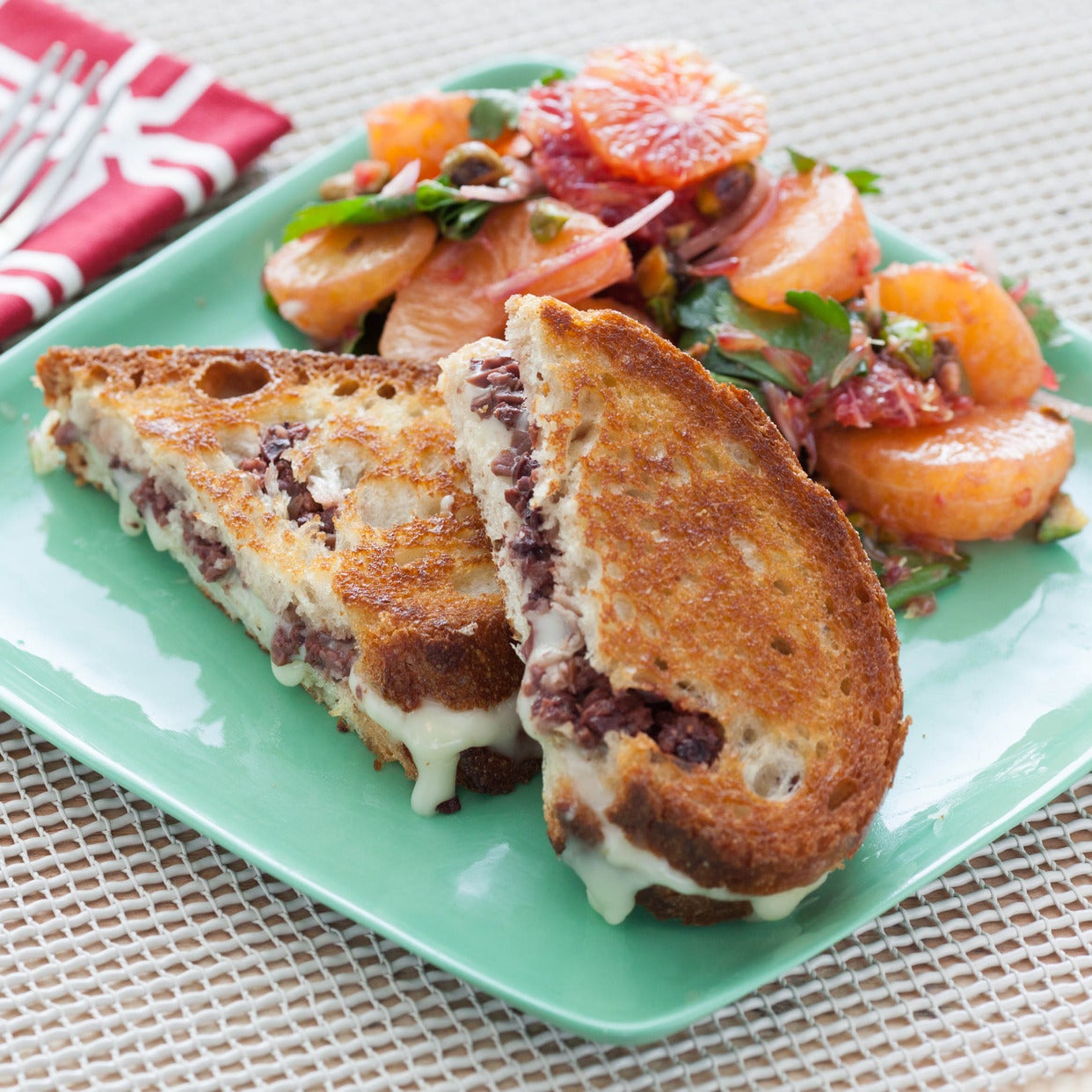 Recipe Taleggio & Olive Tapenade Grilled Cheese Sandwiches with Spiced