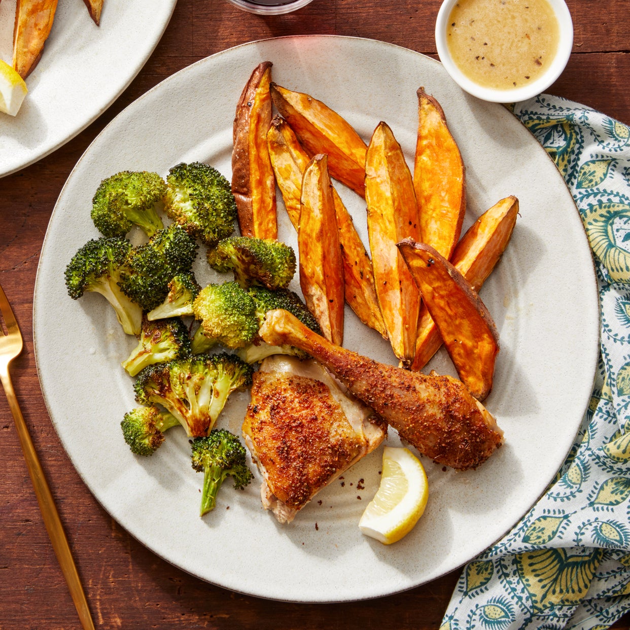 Recipe MapleMustard Roasted Chicken with Roasted Sweet Potatoes