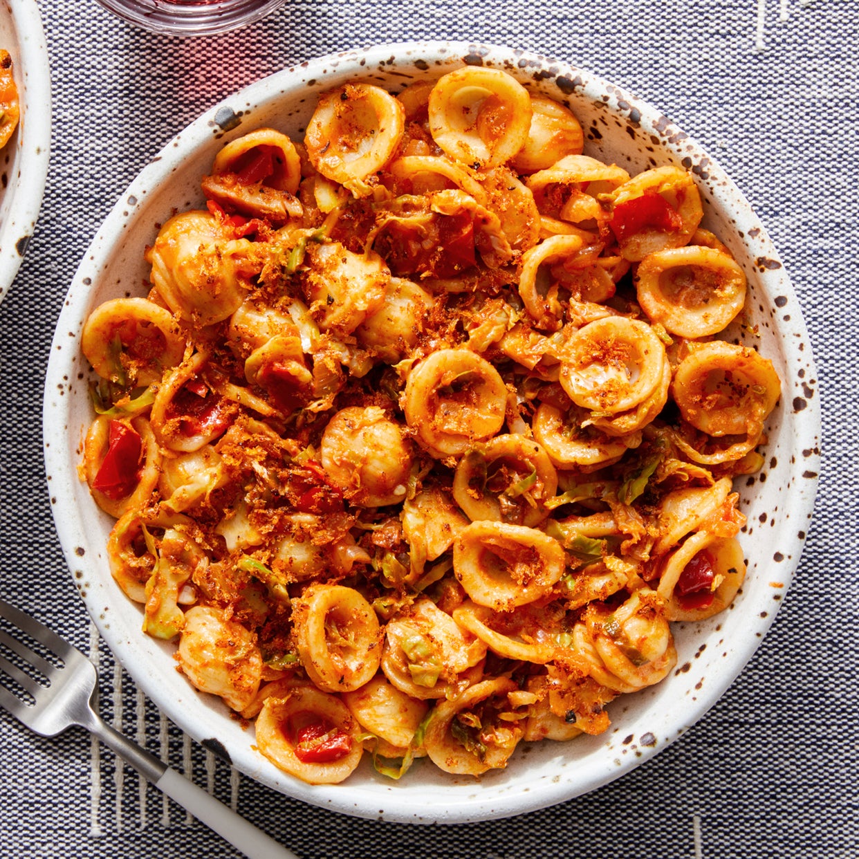 Recipe Smoky Tomato Pasta with Brussels Sprouts & Crispy Spiced
