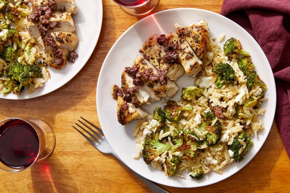 Recipe: Mediterranean Chicken & Orzo with Feta and Olives - Blue Apron