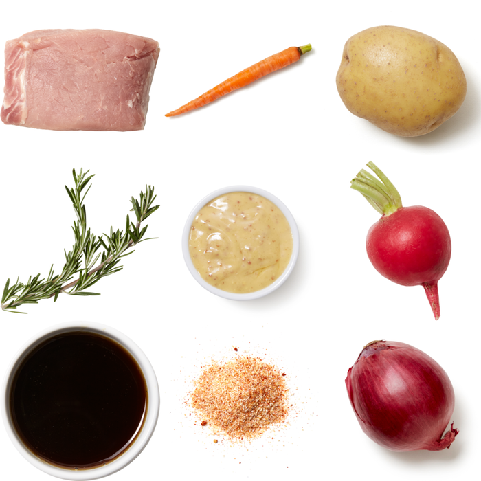 Recipe Sheet Pan Southern Pork with Roasted Vegetables & MapleMustard