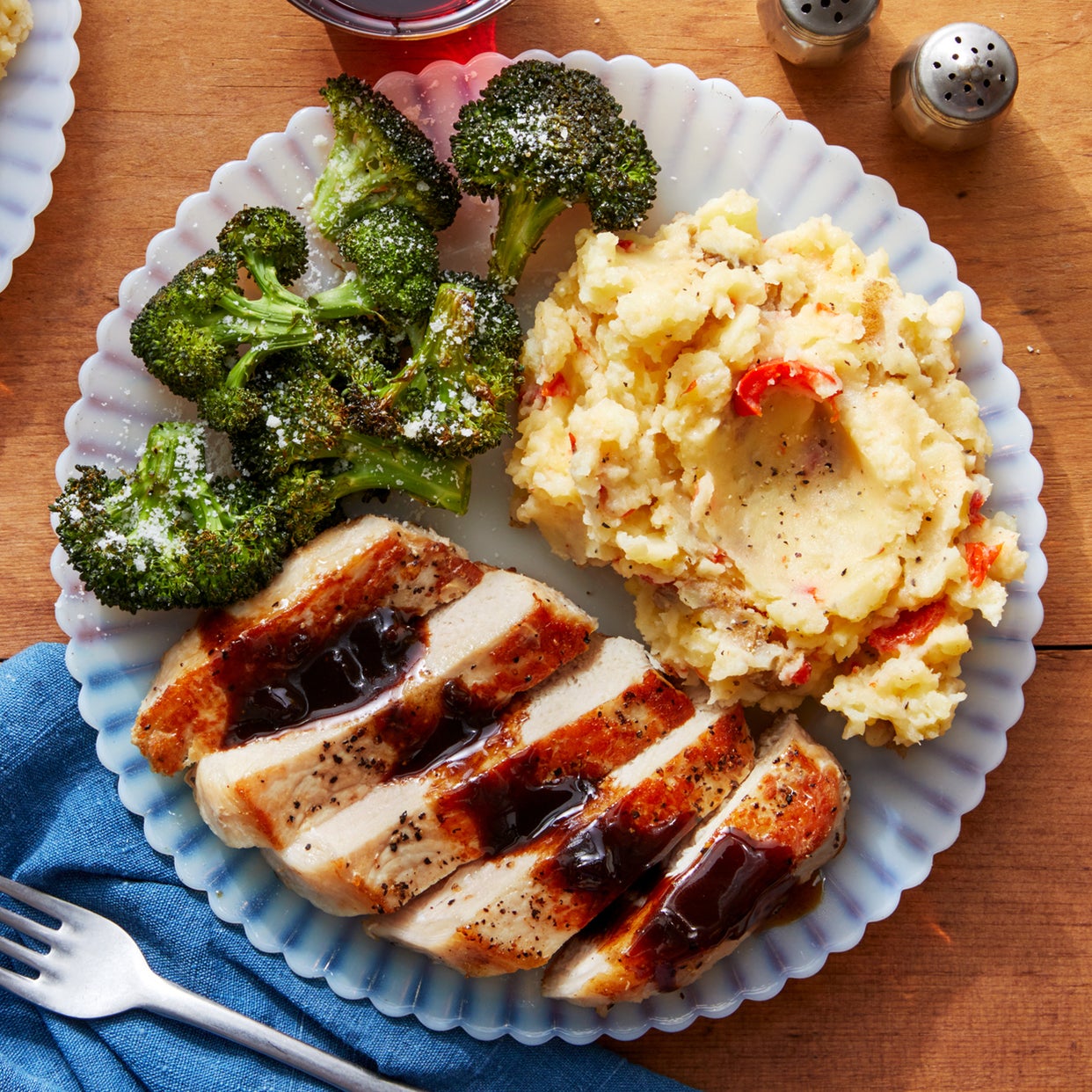 Recipe Pork Chops & Sour CherryBalsamic Sauce with Cheesy Mashed