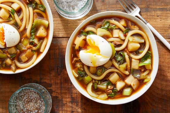 Udon Noodles & Soft-Boiled Eggs in Shiitake Mushroom Broth-image