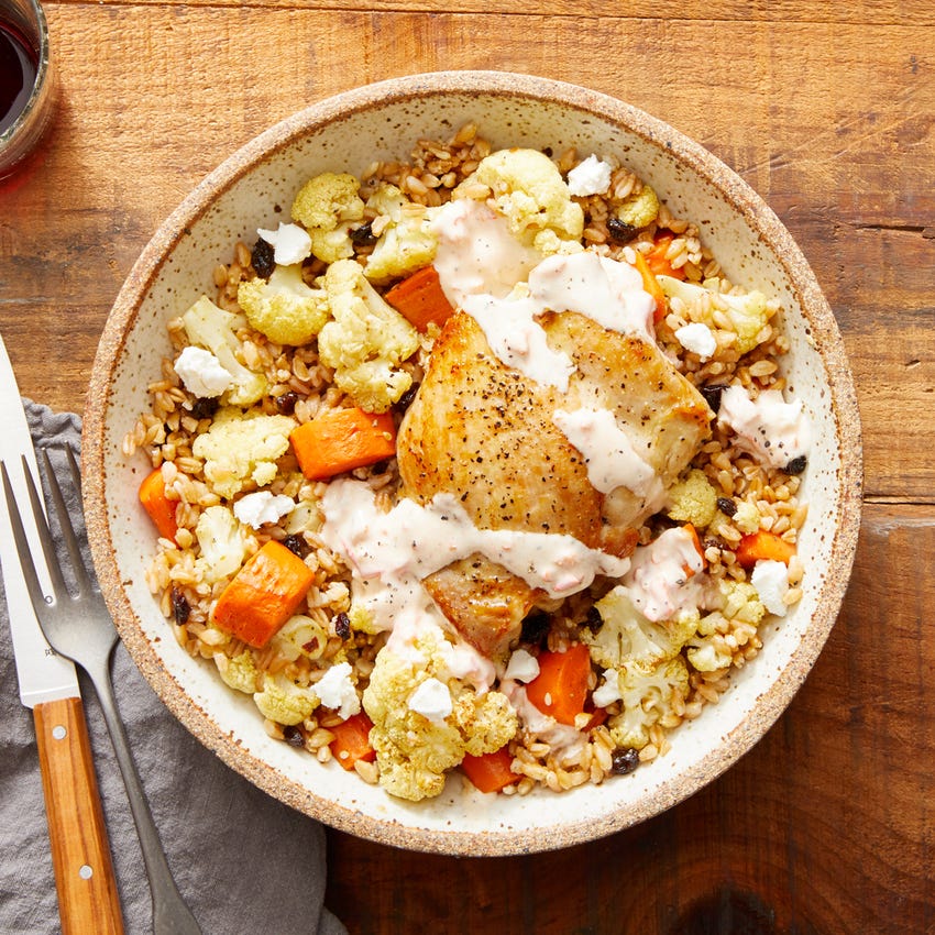 Recipe Seared Chicken Thighs & Creamy Pepper Sauce with Za'atarSpiced