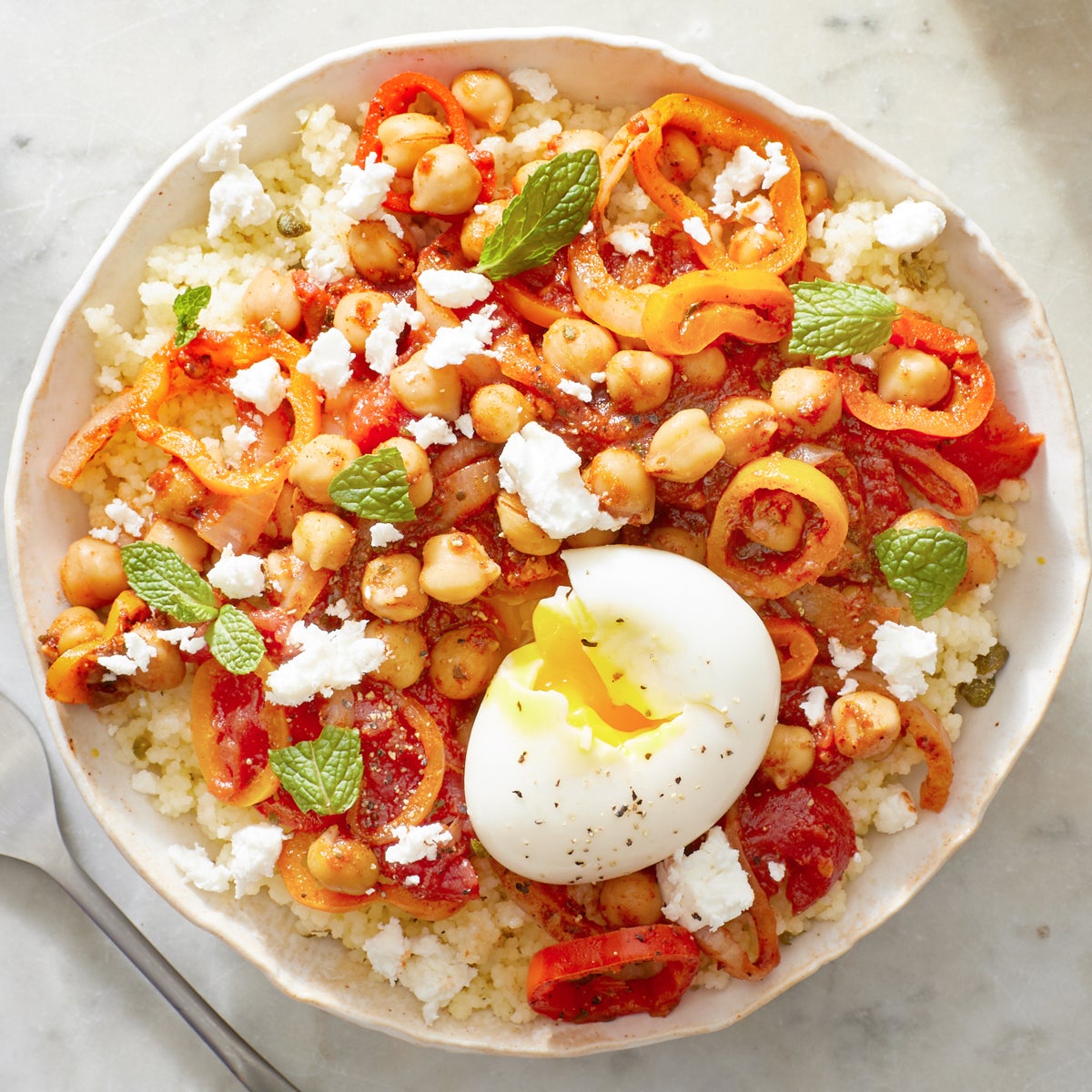 Recipe: Spanish-Style Stewed Chickpeas with Couscous, Feta ...