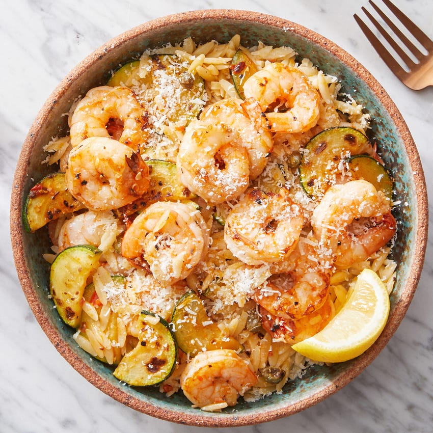 Recipe Calabrian Shrimp & Orzo with Zucchini Blue Apron