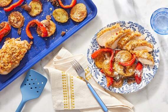 Sheet Pan Cheesy Italian Chicken with Vegetables, Cipolline Onions & Parmesan-image