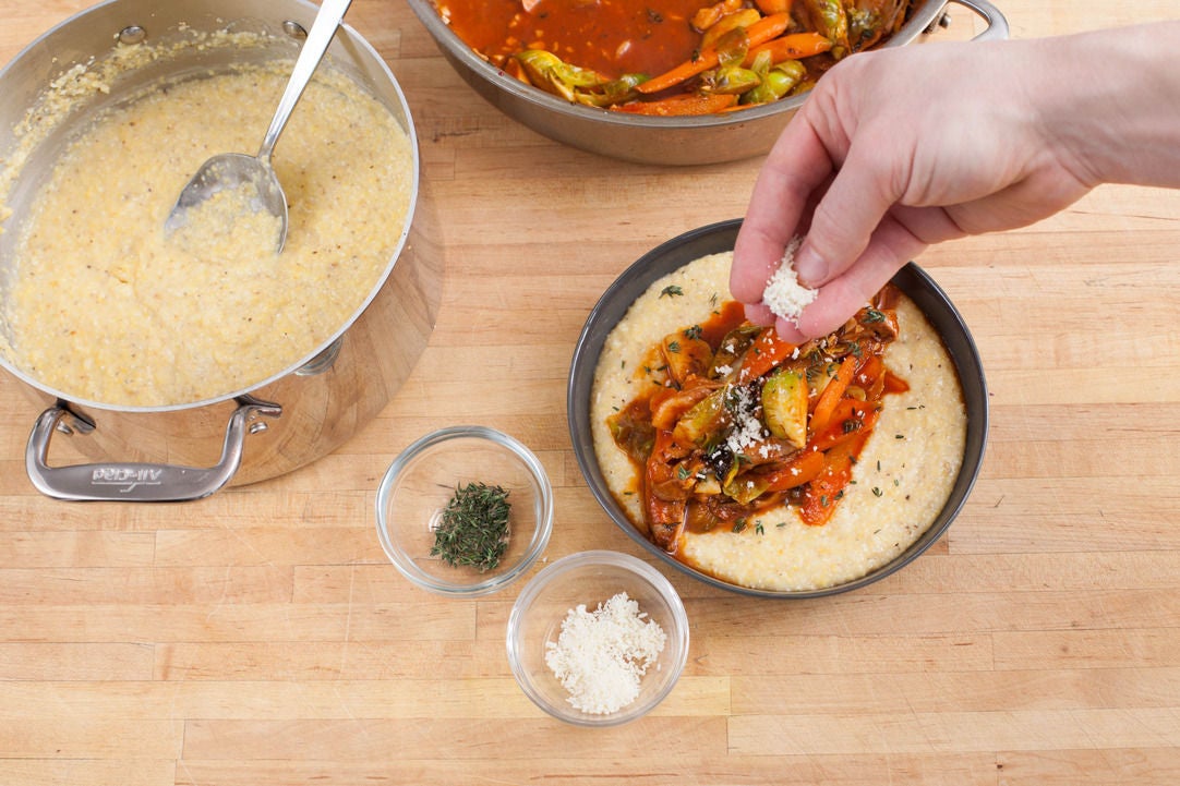 Recipe Braised Carrots, Mushrooms & Brussels Sprouts with Creamy