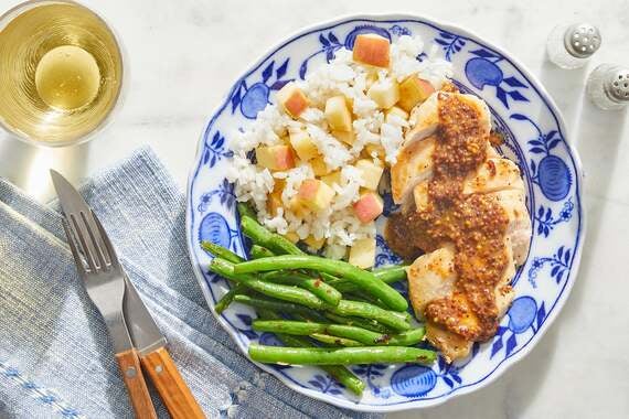 Chicken & Dijon Pan Sauce with Green Beans & Apple Rice-image