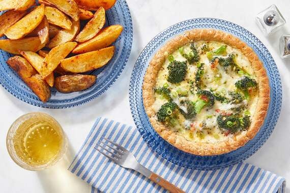 Broccoli & Cheddar Quiche with Roasted Potatoes-image