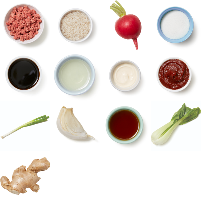 Recipe Beef & Bok Choy StirFry with Marinated Radishes & Spicy Mayo