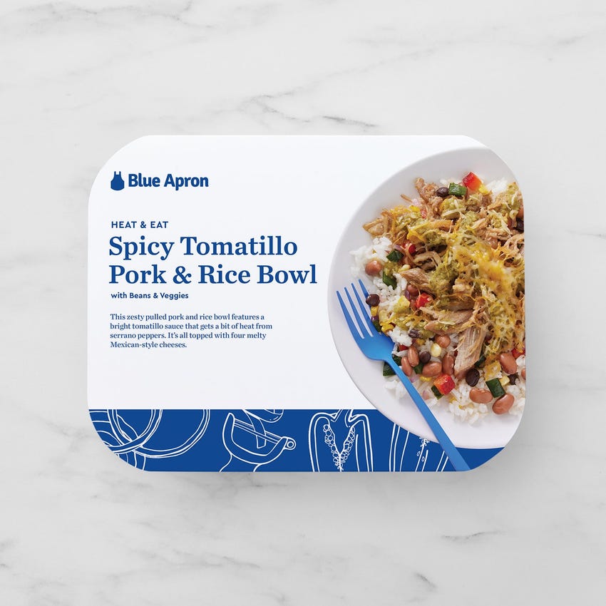 Spicy Tomatillo Pork & Rice Bowl with Beans & Veggies