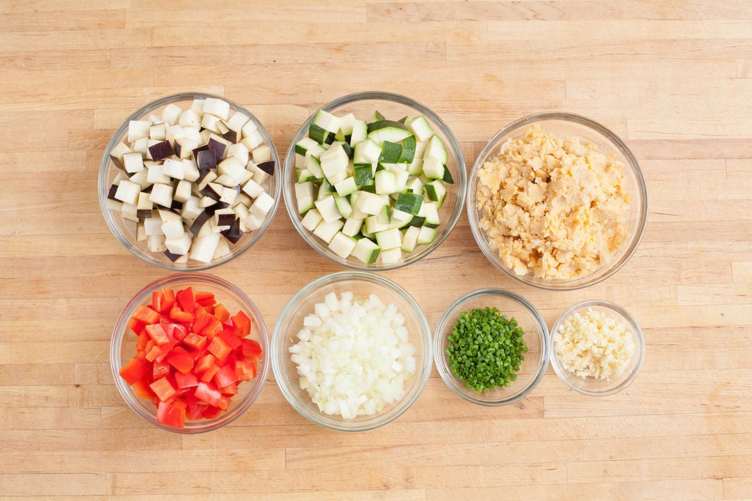 Recipe Crispy Chickpea Fritters with Ratatouille Blue Apron