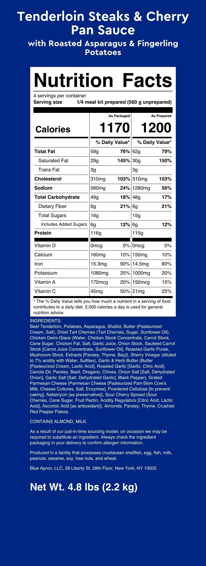 Recipe Tenderloin Steaks & Cherry Pan Sauce with Roasted Asparagus