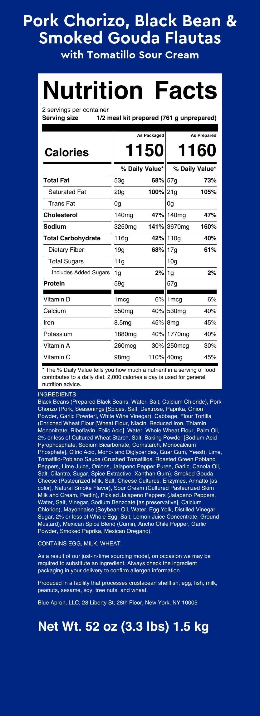 Recipe Black Bean & Smoked Gouda Flautas with Tomatillo Sour Cream