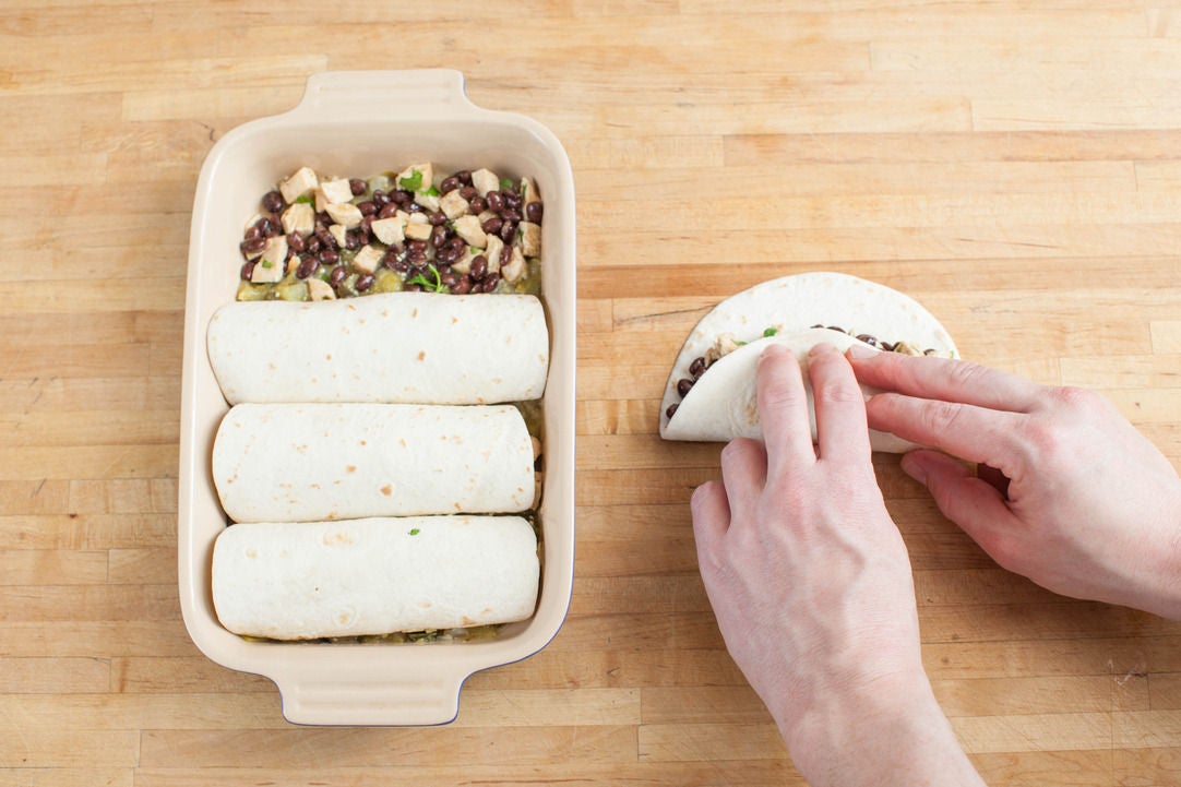 Recipe Chicken & Black Bean Enchiladas with Roasted Salsa Verde