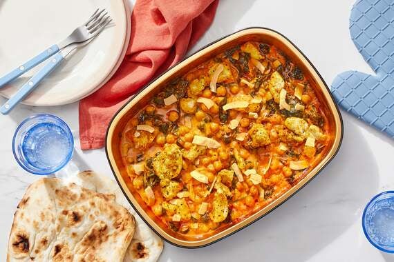 Oven-Baked Chicken & Chickpea Curry with Naan-image