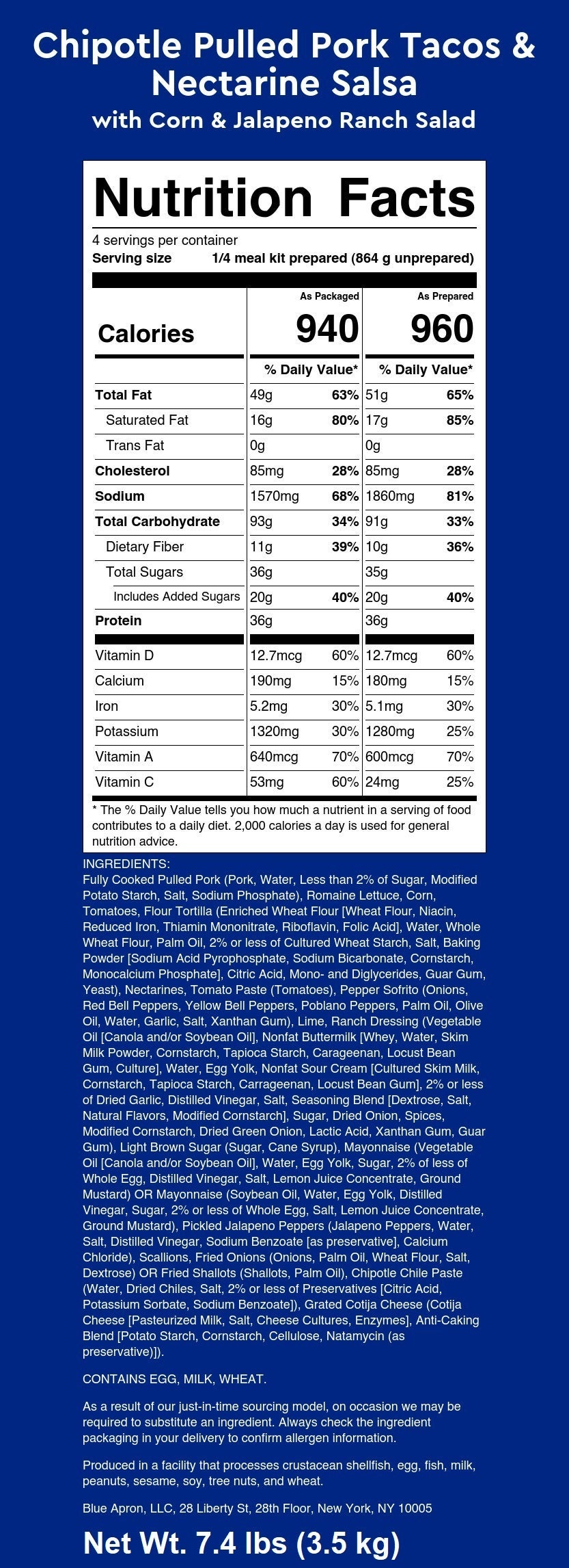 Recipe Chipotle Pulled Pork Tacos & Nectarine Salsa with Corn
