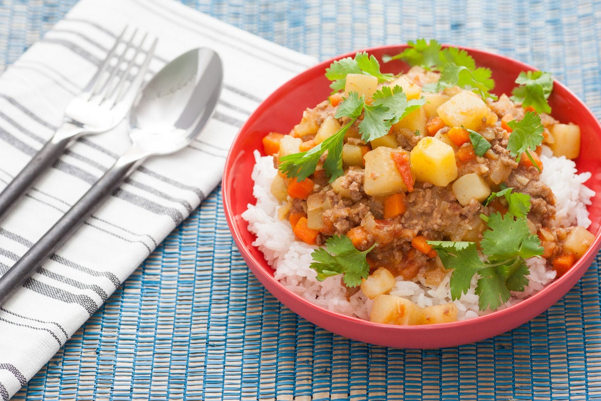 Recipe FilipinoStyle Beef Picadillo with Chayote Squash & Jasmine