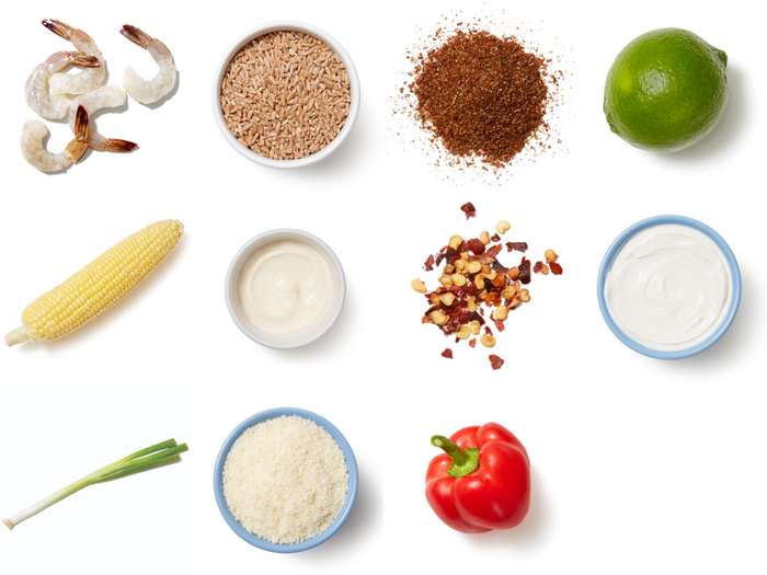 Recipe Mexican Chicken & Farro Bowls with Corn, Cotija & Lime Sour