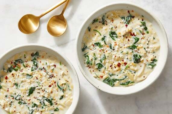 Creamy Spinach & Artichoke Soup with Orzo-image