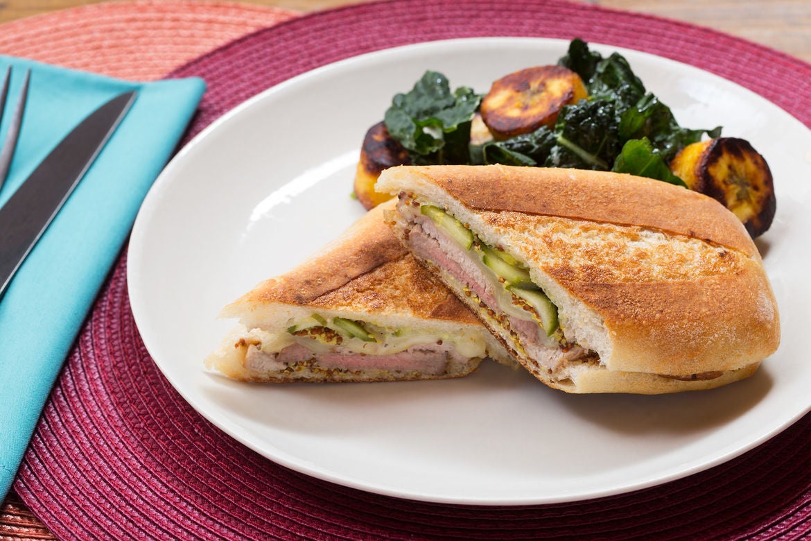 Recipe Cuban Sandwiches with Sweet Plantain & Kale Salad Blue Apron