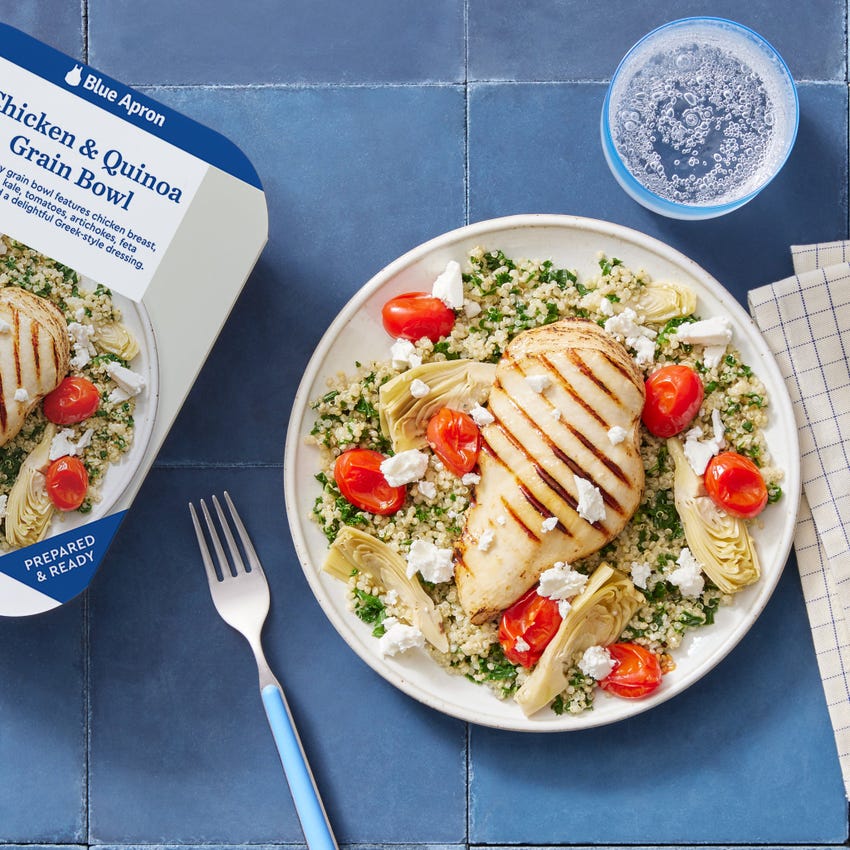 Recipe Chicken & Quinoa Grain Bowl with Feta & Vegetables Blue Apron