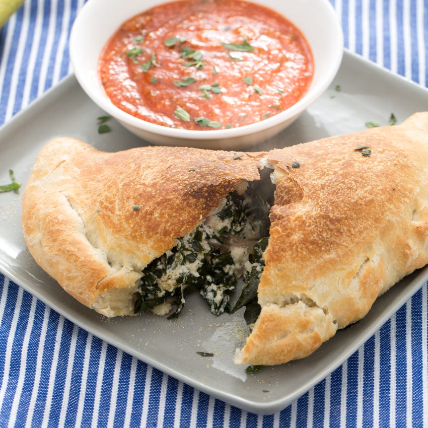 Recipe Ricotta & Lacinato Kale Calzones with Marinara Sauce Blue Apron