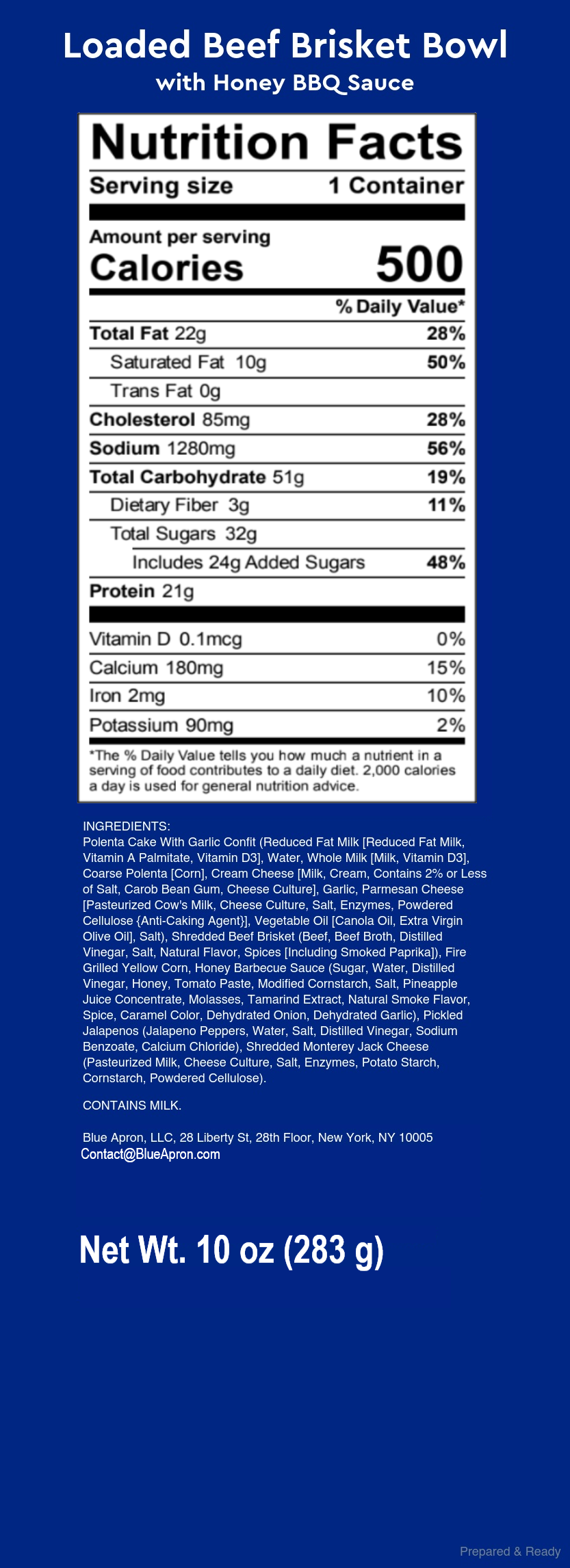 Recipe Loaded Beef Brisket Bowl with Honey BBQ Sauce Blue Apron