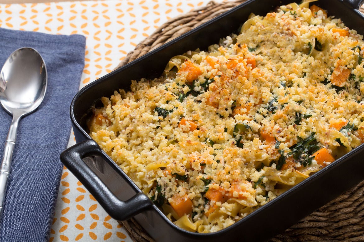 Recipe Creamy Sweet Potato & Kale Casserole with Spiced Coconut