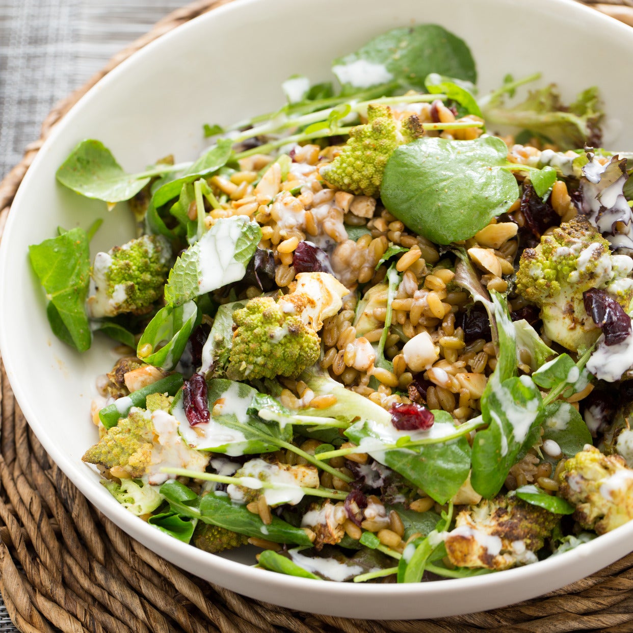 Recipe MoroccanSpiced Heirloom Cauliflower Salad with Marcona Almonds