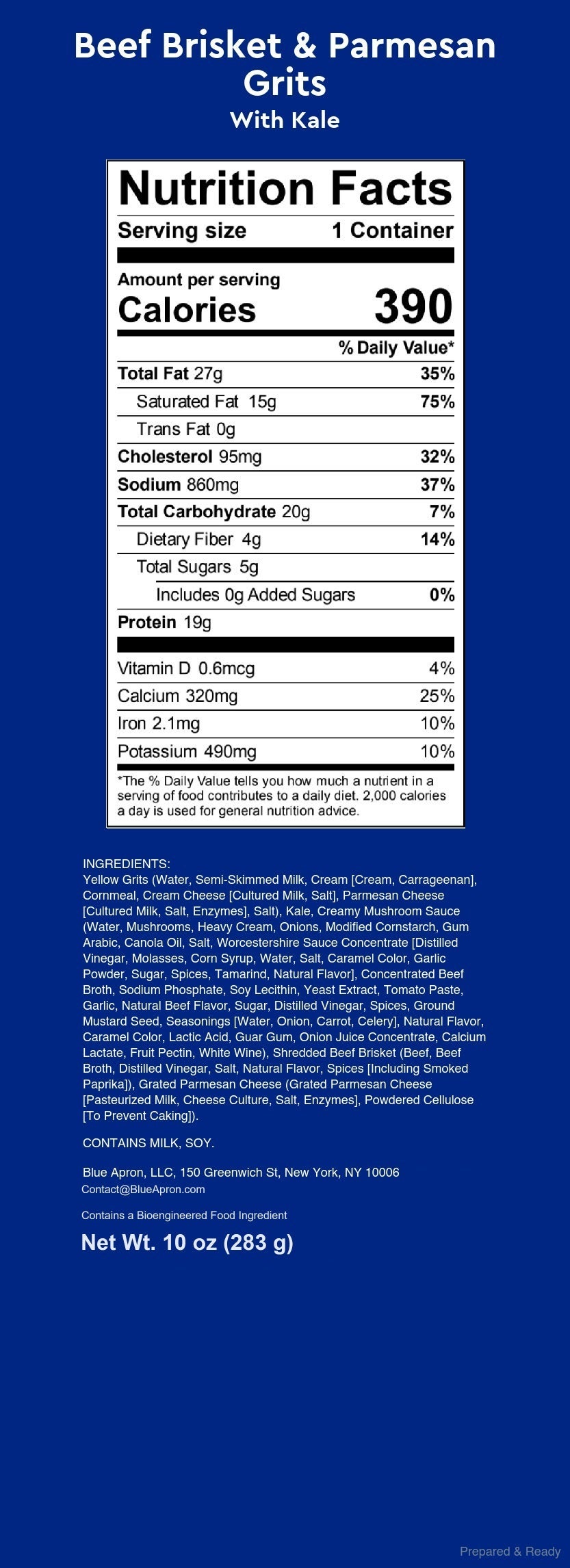Recipe Beef Brisket & Parmesan Grits with Kale Blue Apron