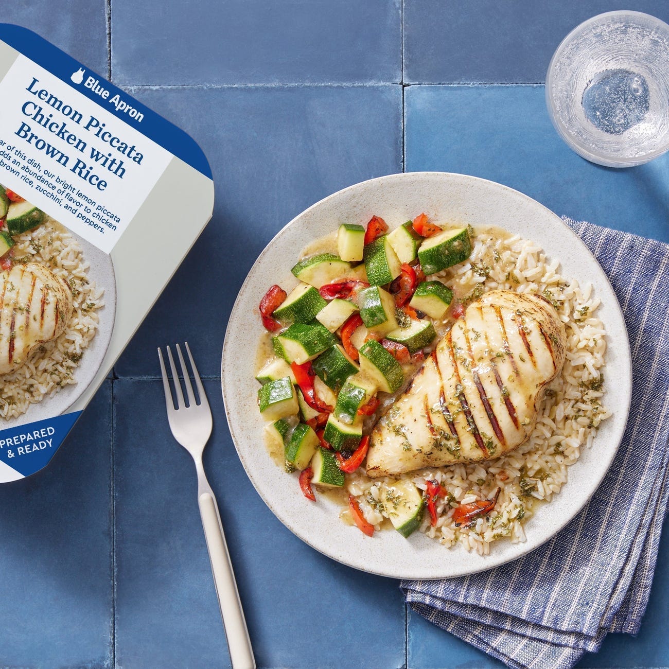 Recipe Lemon Piccata Chicken with Brown Rice & Vegetables Blue Apron