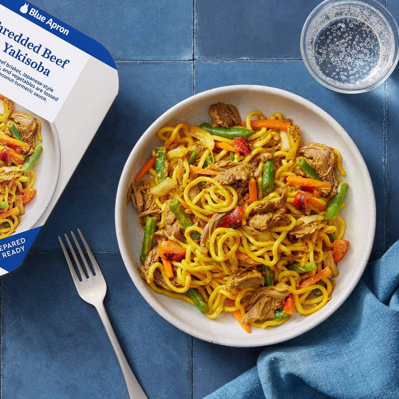 Recipe Shredded Beef & Yakisoba with Green Beans & Carrots Blue Apron