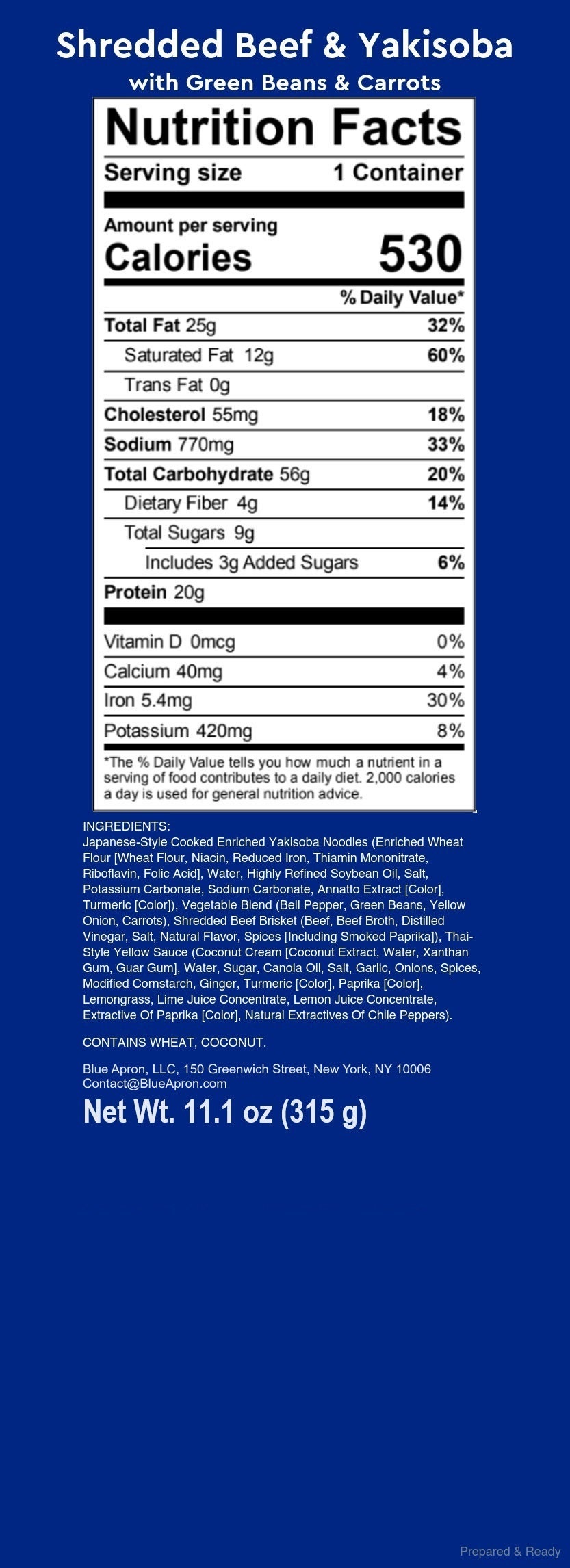 Recipe Shredded Beef & Yakisoba with Green Beans & Carrots Blue Apron