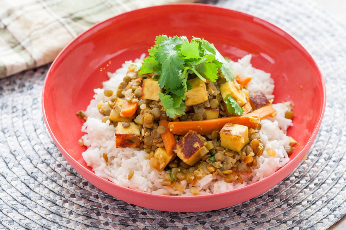 Recipe Curried Green Lentils & Paneer over Basmati Rice Blue Apron
