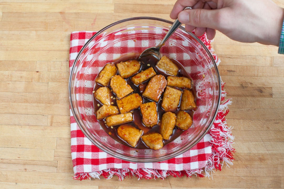 Recipe Udon Noodle Soup with Chinese Broccoli & Seared Tempeh Blue Apron