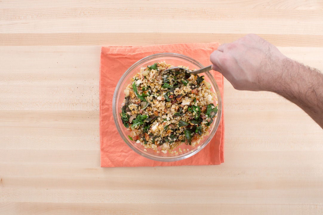 Recipe Crispy Chicken Thighs with Kumquat Relish & Freekeh Salad