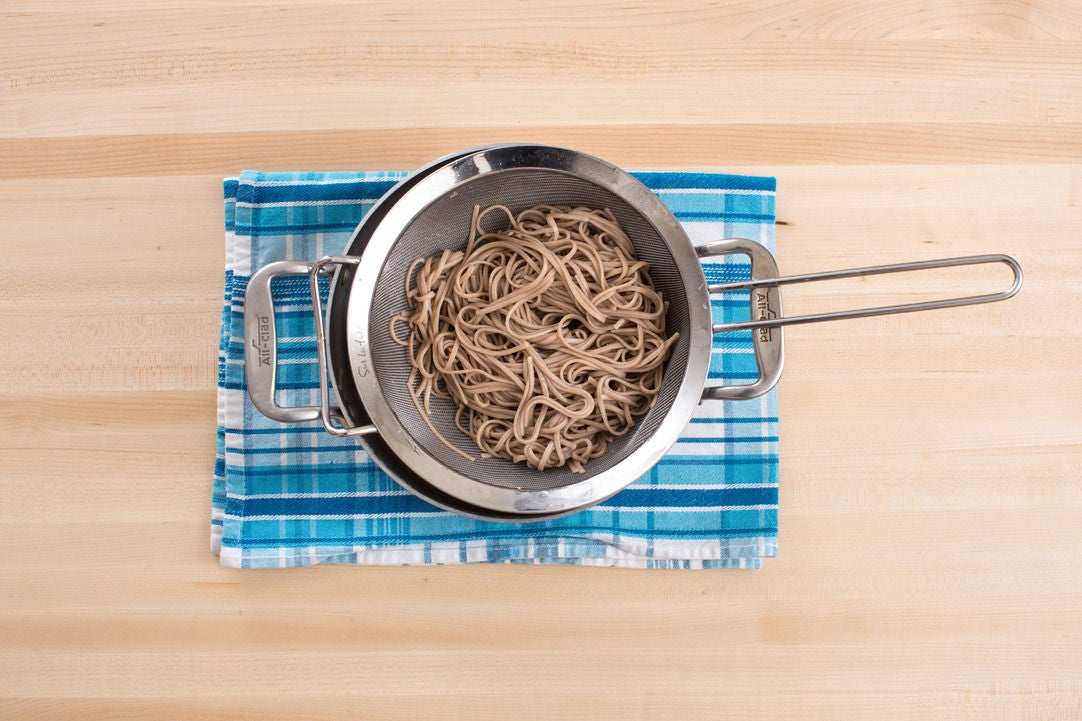 Recipe Shiro Miso Soba Noodles with Poached Eggs, Yu Choy & Turnips