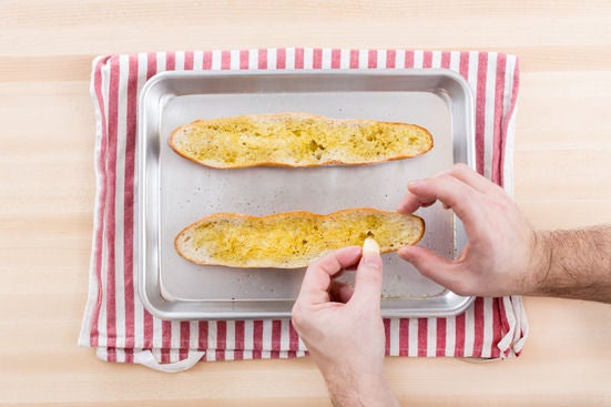 Make the garlic toast: