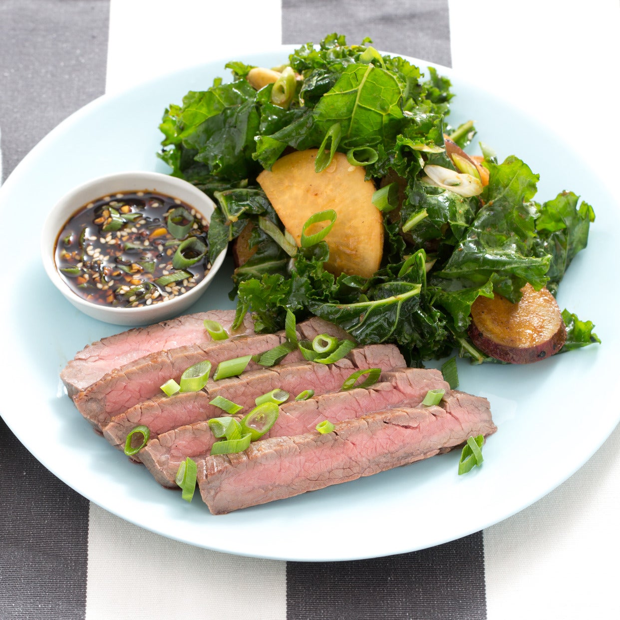 Recipe: Steak  MisoRoasted Vegetable Salad with Ponzu Dipping Sauce  Blue Apron