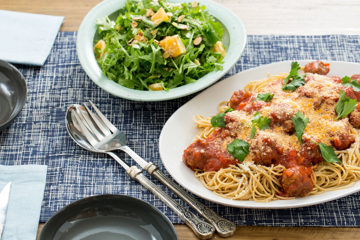 Recipes using meatballs For a no-fry, homemade dinner, try Alton Brown's Baked Meatballs recipe, made with a mixture of three different meats and spinach.