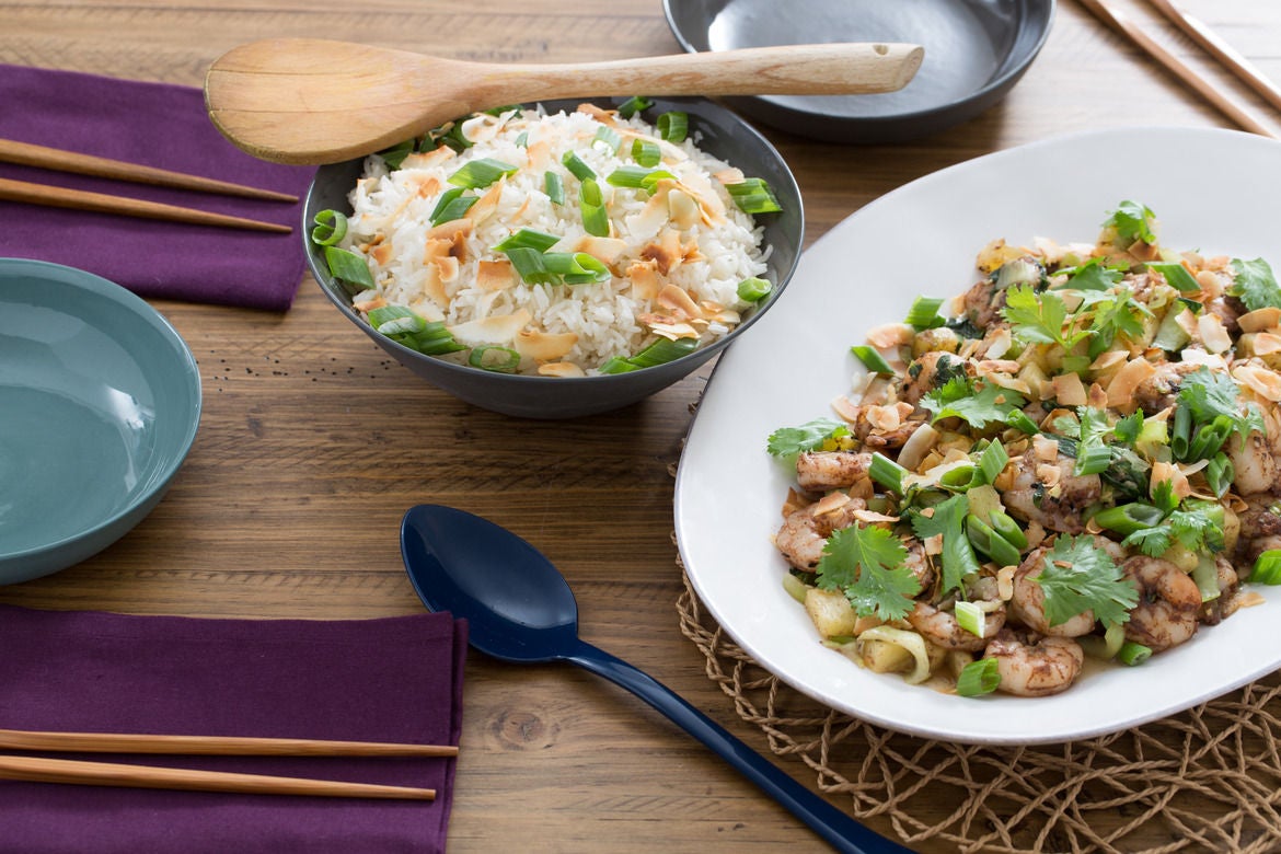 Recipe Chinese FiveSpice Shrimp with Pineapple, Bok Choy & Coconut